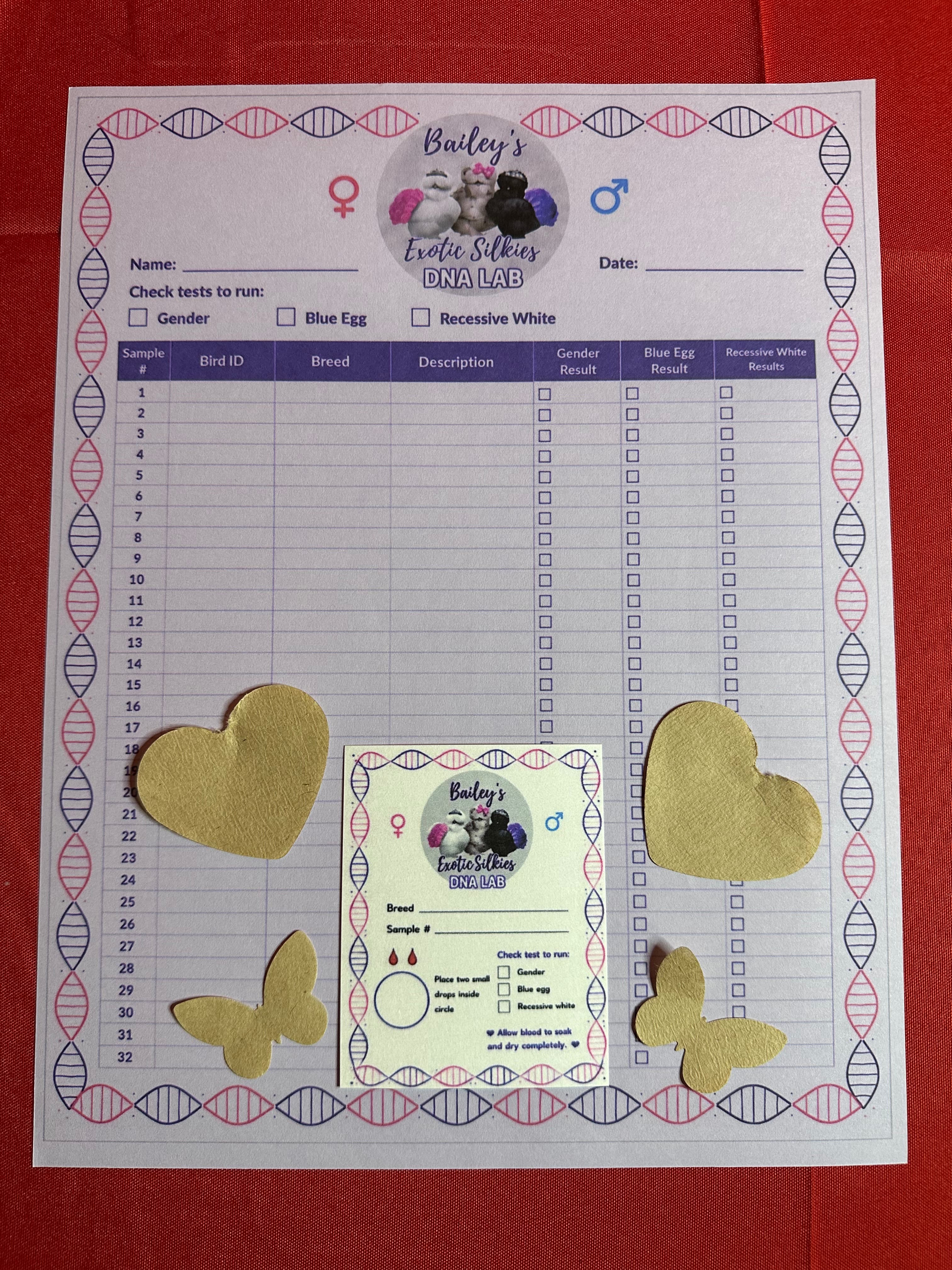 Sample log and collection card